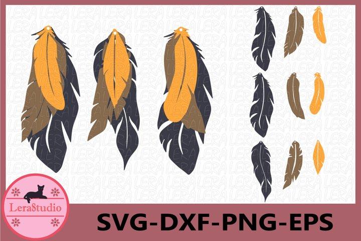 Feather Earrings SVG - Leather Earrings Cutting (279311)