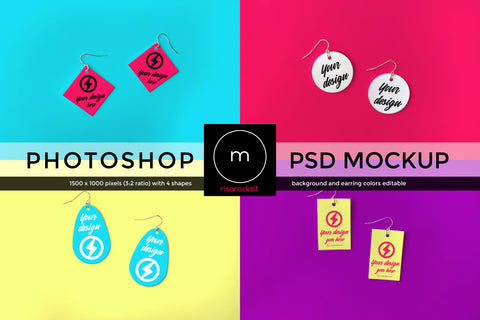 Earring Layered PSD Photoshop Product Mockup Set Mock Up Photo Risa Rocks It 