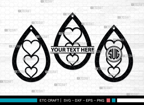 Earring Monogram, Earring Silhouette, Earrings Svg, Jewelry Svg, Stacked Earring Svg, SB00189 SVG ETC Craft 