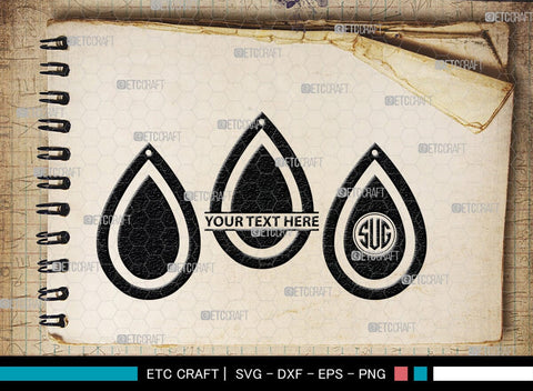 Earring Monogram, Earring Silhouette, Earrings Svg, Jewelry Svg, Stacked Earring Svg, SB00189 SVG ETC Craft 