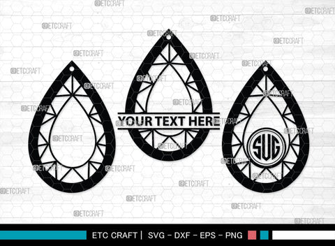 Earring Monogram, Earring Silhouette, Earrings Svg, Jewelry Svg, Stacked Earring Svg, SB00189 SVG ETC Craft 