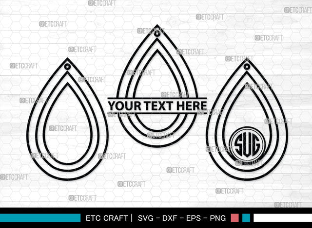 Earring Monogram, Earring Silhouette, Earrings Svg, Jewelry Svg, Stacked Earring Svg, SB00189 SVG ETC Craft 