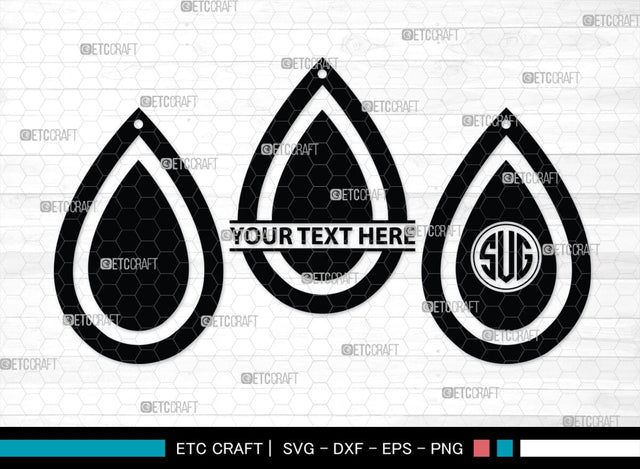 Earring Monogram, Earring Silhouette, Earrings Svg, Jewelry Svg, Stacked Earring Svg, SB00189 SVG ETC Craft 