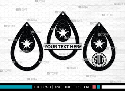 Earring Monogram, Earring Silhouette, Earrings Svg, Jewelry Svg, Stacked Earring Svg, SB00189 SVG ETC Craft 