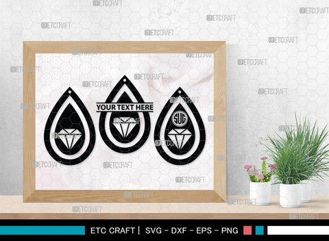 Earring Monogram, Earring Silhouette, Earrings Svg, Jewelry Svg, Stacked Earring Svg, SB00189 SVG ETC Craft 