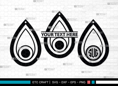 Earring Monogram, Earring Silhouette, Earrings Svg, Jewelry Svg, Stacked Earring Svg, SB00189 SVG ETC Craft 