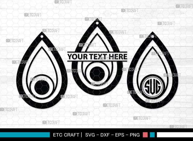 Earring Monogram, Earring Silhouette, Earrings Svg, Jewelry Svg, Stacked Earring Svg, SB00189 SVG ETC Craft 