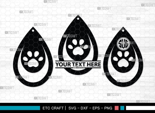 Earring Monogram, Earring Silhouette, Earrings Svg, Jewelry Svg, Stacked Earring Svg, SB00189 SVG ETC Craft 