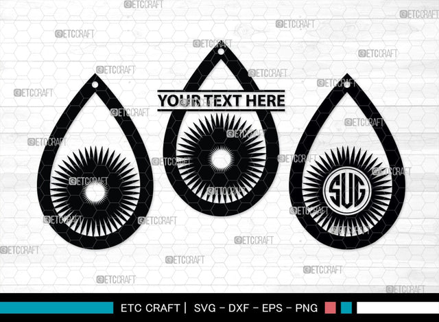 Earring Monogram, Earring Silhouette, Earrings Svg, Jewelry Svg, Stacked Earring Svg, SB00189 SVG ETC Craft 