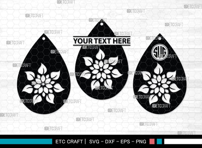 Earring Monogram, Earring Silhouette, Earrings Svg, Jewelry Svg, Stacked Earring Svg, SB00189 SVG ETC Craft 