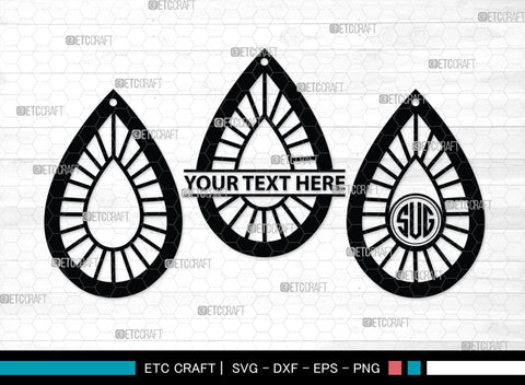 Earring Monogram, Earring Silhouette, Earrings Svg, Jewelry Svg, Stacked Earring Svg, SB00189 SVG ETC Craft 