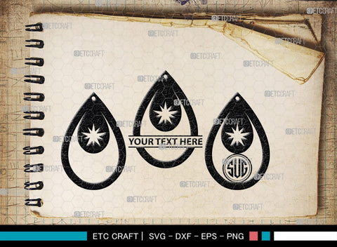 Earring Monogram, Earring Silhouette, Earrings Svg, Jewelry Svg, Stacked Earring Svg, SB00189 SVG ETC Craft 