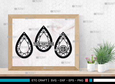 Earring Monogram, Earring Silhouette, Earrings Svg, Jewelry Svg, Stacked Earring Svg, SB00189 SVG ETC Craft 