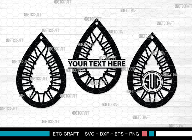 Earring Monogram, Earring Silhouette, Earrings Svg, Jewelry Svg, Stacked Earring Svg, SB00189 SVG ETC Craft 