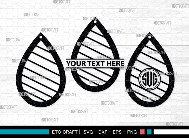 Earring Monogram, Earring Silhouette, Earrings Svg, Jewelry Svg, Stacked Earring Svg, SB00189 SVG ETC Craft 