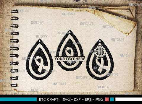 Earring Monogram, Earring Silhouette, Earrings Svg, Jewelry Svg, Stacked Earring Svg, SB00189 SVG ETC Craft 