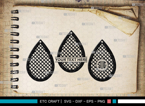 Earring Monogram, Earring Silhouette, Earrings Svg, Jewelry Svg, Stacked Earring Svg, SB00189 SVG ETC Craft 