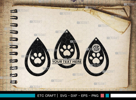 Earring Monogram, Earring Silhouette, Earrings Svg, Jewelry Svg, Stacked Earring Svg, SB00189 SVG ETC Craft 