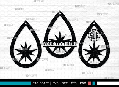 Earring Monogram, Earring Silhouette, Earrings Svg, Jewelry Svg, Stacked Earring Svg, SB00189 SVG ETC Craft 