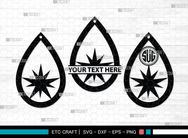 Earring Monogram, Earring Silhouette, Earrings Svg, Jewelry Svg, Stacked Earring Svg, SB00189 SVG ETC Craft 