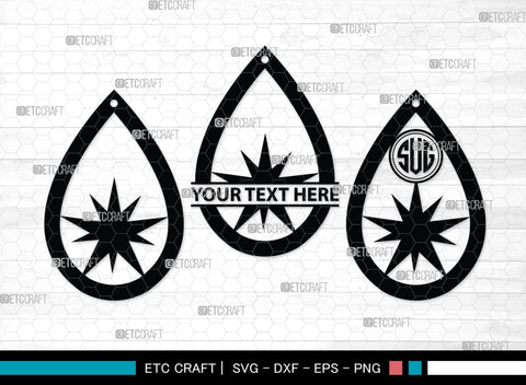 Earring Monogram, Earring Silhouette, Earrings Svg, Jewelry Svg, Stacked Earring Svg, SB00189 SVG ETC Craft 