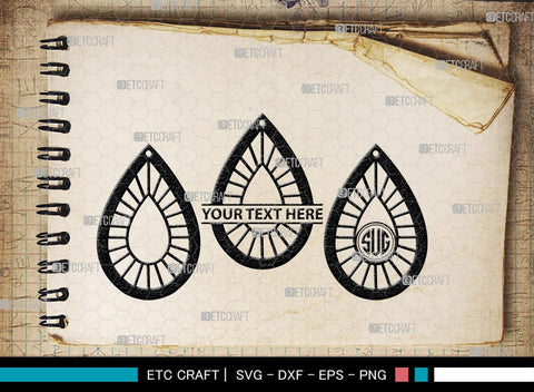 Earring Monogram, Earring Silhouette, Earrings Svg, Jewelry Svg, Stacked Earring Svg, SB00189 SVG ETC Craft 