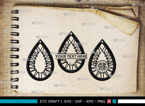 Earring Monogram, Earring Silhouette, Earrings Svg, Jewelry Svg, Stacked Earring Svg, SB00189 SVG ETC Craft 