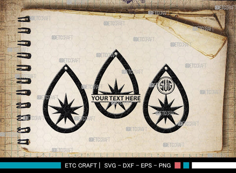 Earring Monogram, Earring Silhouette, Earrings Svg, Jewelry Svg, Stacked Earring Svg, SB00189 SVG ETC Craft 