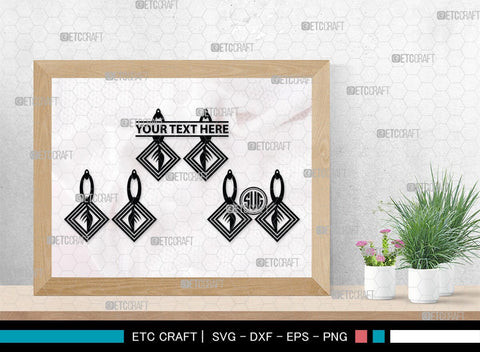 Earring Monogram, Earring Silhouette, Earrings SVG, Jewelry Svg, Stacked Earring Svg, SB00190 SVG ETC Craft 