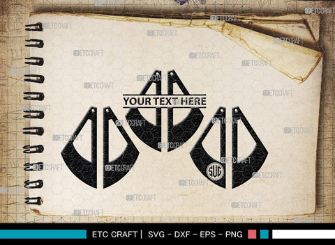 Earring Monogram, Earring Silhouette, Earrings SVG, Jewelry Svg, Stacked Earring Svg, SB00190 SVG ETC Craft 