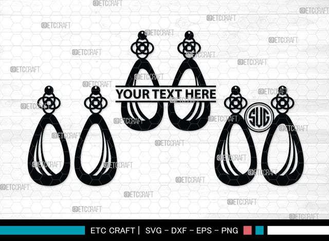 Earring Monogram, Earring Silhouette, Earrings SVG, Jewelry Svg, Stacked Earring Svg, SB00190 SVG ETC Craft 