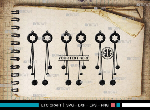 Earring Monogram, Earring Silhouette, Earrings SVG, Jewelry Svg, Stacked Earring Svg, SB00190 SVG ETC Craft 