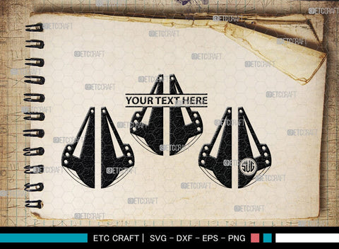 Earring Monogram, Earring Silhouette, Earrings SVG, Jewelry Svg, Stacked Earring Svg, SB00190 SVG ETC Craft 