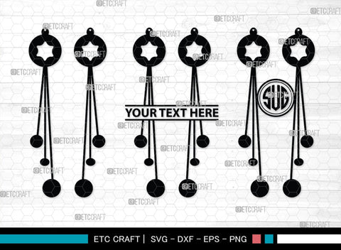 Earring Monogram, Earring Silhouette, Earrings SVG, Jewelry Svg, Stacked Earring Svg, SB00190 SVG ETC Craft 