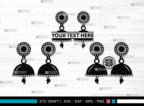 Earring Monogram, Earring Silhouette, Earrings SVG, Jewelry Svg, Stacked Earring Svg, SB00190 SVG ETC Craft 