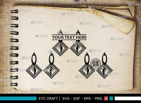 Earring Monogram, Earring Silhouette, Earrings SVG, Jewelry Svg, Stacked Earring Svg, SB00190 SVG ETC Craft 