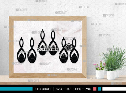 Earring Monogram, Earring Silhouette, Earrings SVG, Jewelry Svg, Stacked Earring Svg, SB00190 SVG ETC Craft 