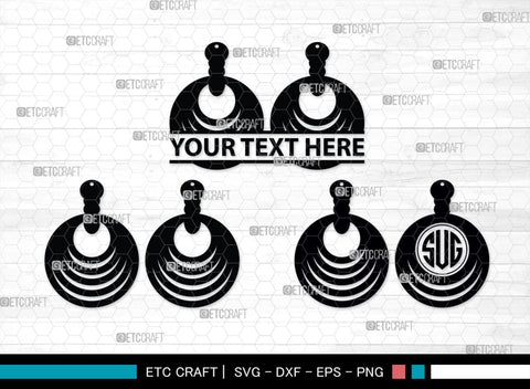Earring Monogram, Earring Silhouette, Earrings SVG, Jewelry Svg, Stacked Earring Svg, SB00190 SVG ETC Craft 