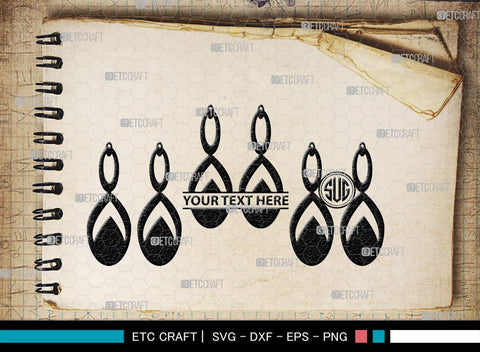 Earring Monogram, Earring Silhouette, Earrings SVG, Jewelry Svg, Stacked Earring Svg, SB00190 SVG ETC Craft 