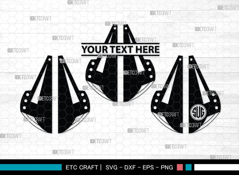 Earring Monogram, Earring Silhouette, Earrings SVG, Jewelry Svg, Stacked Earring Svg, SB00190 SVG ETC Craft 