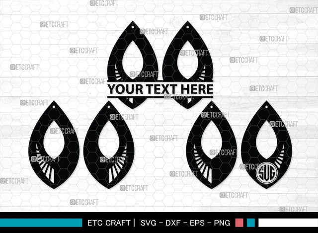 Earring Monogram, Earring Silhouette, Earrings SVG, Jewelry Svg, Stacked Earring Svg, SB00190 SVG ETC Craft 