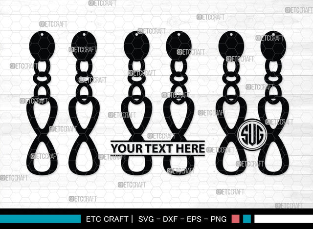 Earring Monogram, Earring Silhouette, Earrings SVG, Jewelry Svg, Stacked Earring Svg, SB00190 SVG ETC Craft 