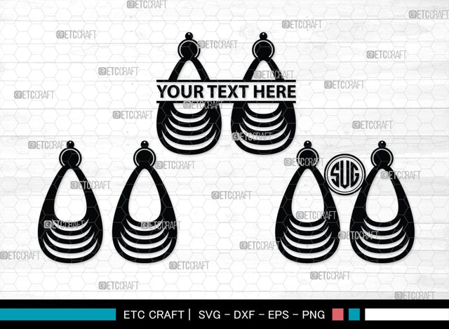 Earring Monogram, Earring Silhouette, Earrings SVG, Jewelry Svg, Stacked Earring Svg, SB00190 SVG ETC Craft 