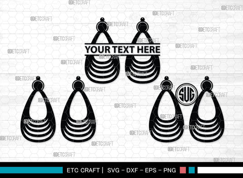 Earring Monogram, Earring Silhouette, Earrings SVG, Jewelry Svg, Stacked Earring Svg, SB00190 SVG ETC Craft 
