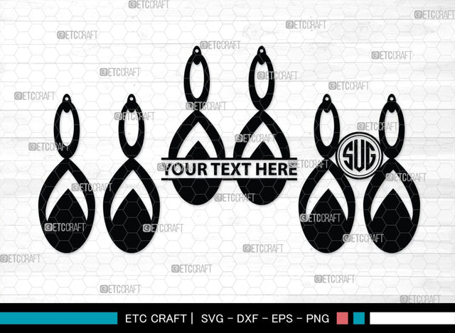 Earring Monogram, Earring Silhouette, Earrings SVG, Jewelry Svg, Stacked Earring Svg, SB00190 SVG ETC Craft 