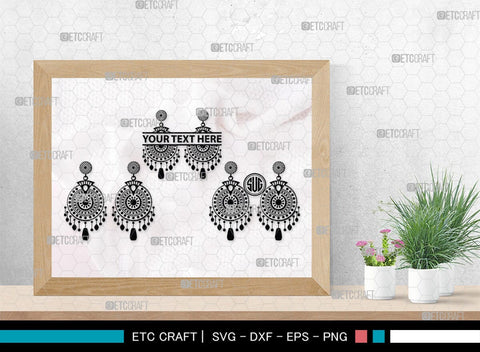 Earring Monogram, Earring Silhouette, Earrings SVG, Jewelry Svg, Stacked Earring Svg, SB00190 SVG ETC Craft 