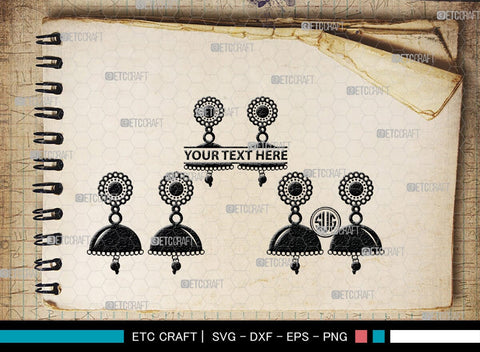 Earring Monogram, Earring Silhouette, Earrings SVG, Jewelry Svg, Stacked Earring Svg, SB00190 SVG ETC Craft 