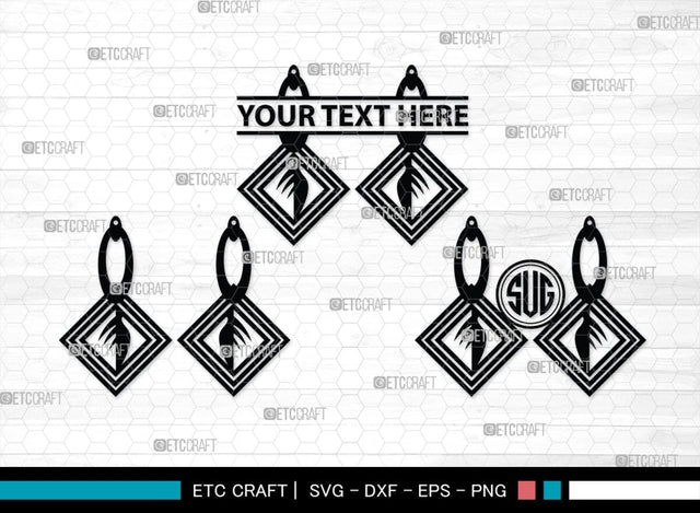 Earring Monogram, Earring Silhouette, Earrings SVG, Jewelry Svg, Stacked Earring Svg, SB00190 SVG ETC Craft 