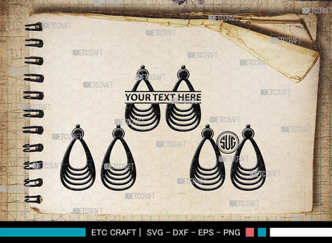 Earring Monogram, Earring Silhouette, Earrings SVG, Jewelry Svg, Stacked Earring Svg, SB00190 SVG ETC Craft 