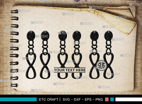 Earring Monogram, Earring Silhouette, Earrings SVG, Jewelry Svg, Stacked Earring Svg, SB00190 SVG ETC Craft 